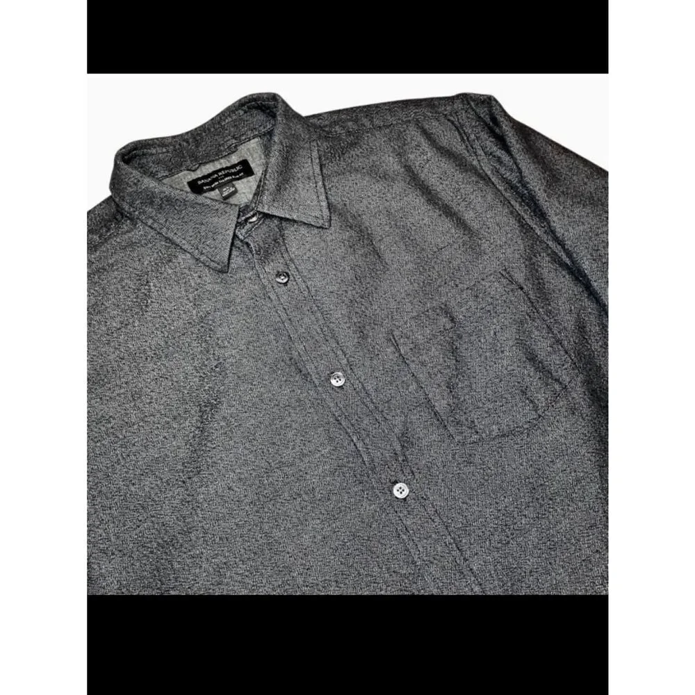 Banana Republic Tailored Slim Fit Button Down in Black Heather Men’s XL